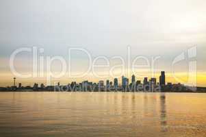 Downtown Seattle cityscape in the morning