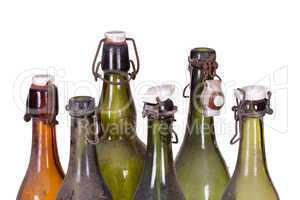 concept very old dusty bottles