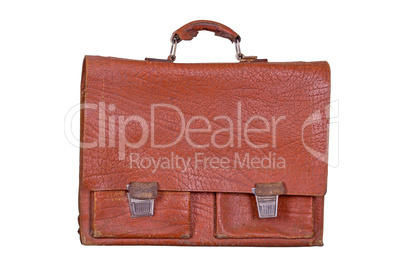 old leather briefcase