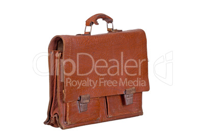 old leather briefcase