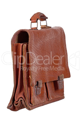 old leather briefcase