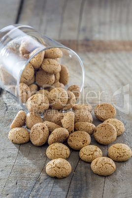 Amarettini cookies in a glass