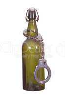 old bottle captured with handcuff