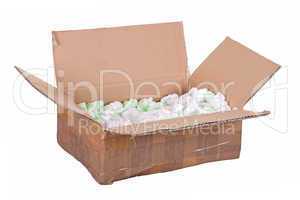 cardboard box with styrofoam