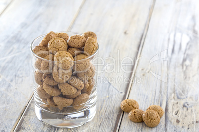 Amarettini cookies in a glass