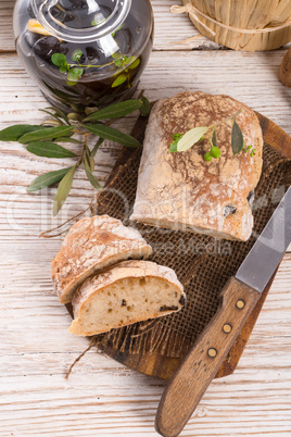 home-made olive ciabatta