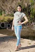 Fashionable girl in blouse