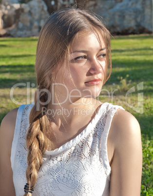 Portrait of a girl at sunset