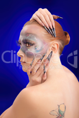 Portrait of a girl with makeup