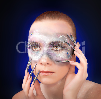 Portrait of a girl with makeup