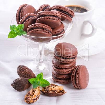 chocolate macarons with cardamom