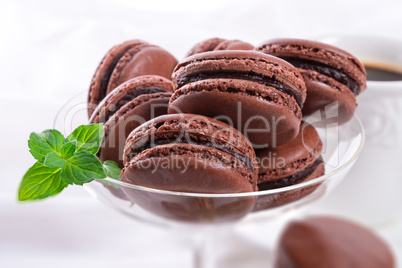 chocolate macarons with cardamom