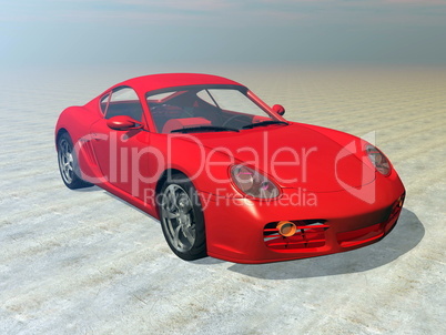 Red sportscar - 3D render