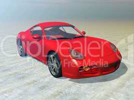 Red sportscar - 3D render