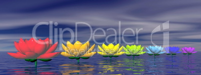 Chakra lily flowers - 3D render