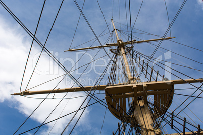Mast of a big old sailing ship
