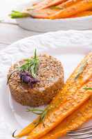 wheat groats  and caramelized carrots