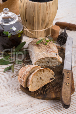 home-made olive ciabatta