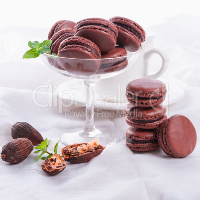 chocolate macarons with cardamom