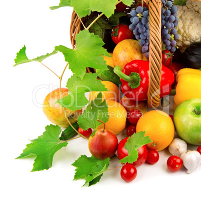 vegetables and fruits in a basket