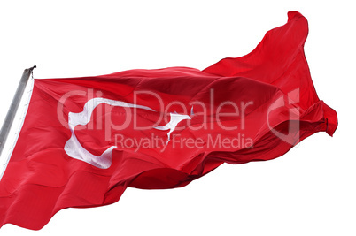 Turkish flag waving in wind