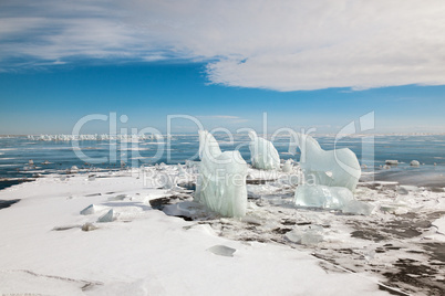 Horse, a sculpture from ice