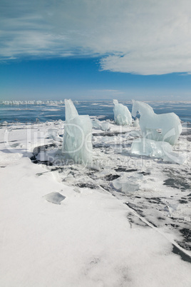 Horse, a sculpture from ice