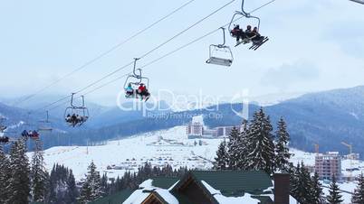 Ski Lifts Above Roofs