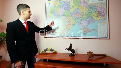 Manager Giving Presentation Near Map