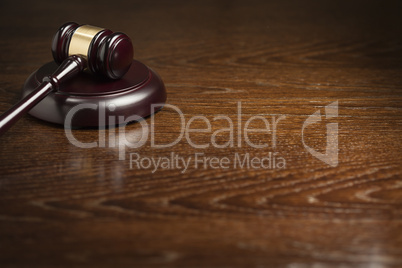 Wooden Gavel Abstract on Table