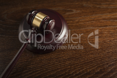 Wooden Gavel Abstract on Table