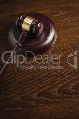 Wooden Gavel Abstract on Table