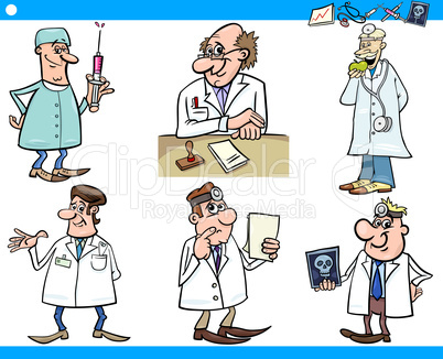 cartoon medical staff characters set