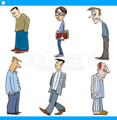 men characters set cartoon illustration