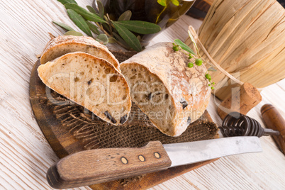 home-made olive ciabatta