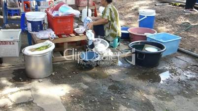 A morning market with food, spice and dry goods stalls, Chiang Mai, Thailand.