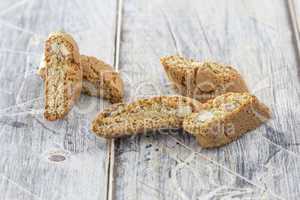 Biscotti on wooden table