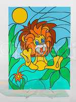 Stained glass - lion
