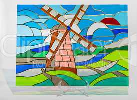 Stained glass - windmill