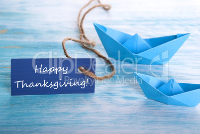 Blue Tag with Happy Thanksgiving