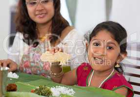 indian family having lunch