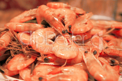 A Boiled Shrimps Background ready for eating