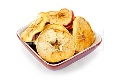 Apple slices of dried in bowl