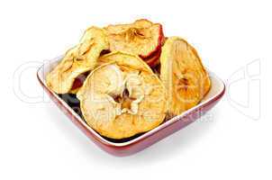 Apple slices of dried in bowl