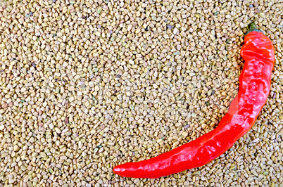 Fenugreek texture with hot pepper