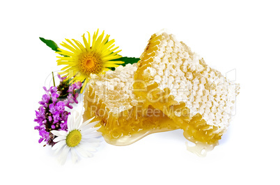 Honeycomb with flowers