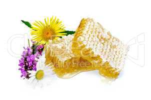 Honeycomb with flowers