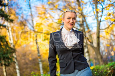 Girl walking in the park