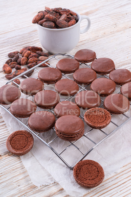 chocolate macarons with cardamom