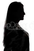 Silhouette of a womanprofile in shadow